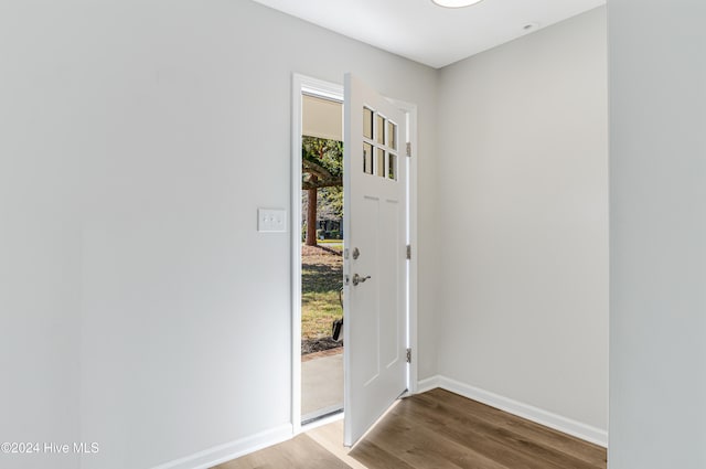 foyer featuring hardwood / wood-style floors