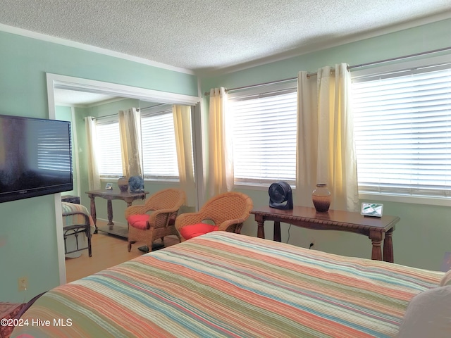 bedroom with a textured ceiling