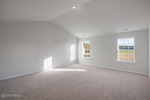 3057 Platinum Cir W, End, NC 27376 - empty room featuring plenty of natural light, baseboards, carpet, and lofted ceiling
