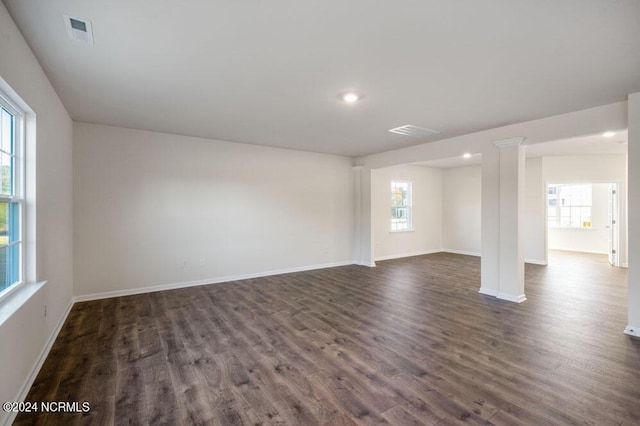 3057 Platinum Cir W, End, NC 27376 - unfurnished room with dark wood-style flooring, baseboards, and recessed lighting