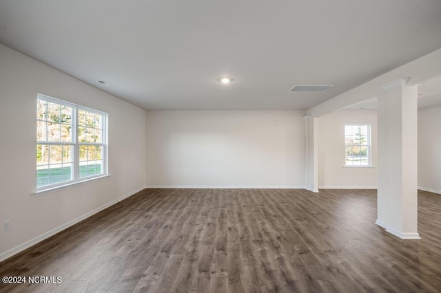 3057 Platinum Cir W, End, NC 27376 - spare room with dark wood-style floors, baseboards, and recessed lighting