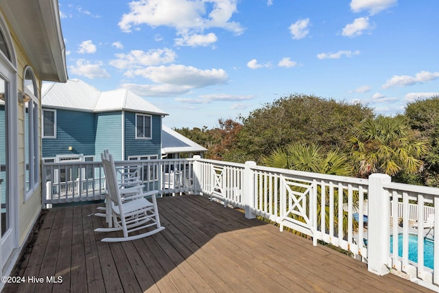 view of wooden deck