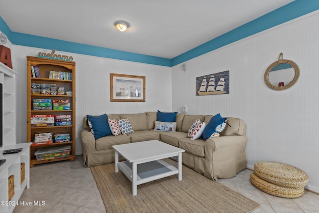 view of tiled living room