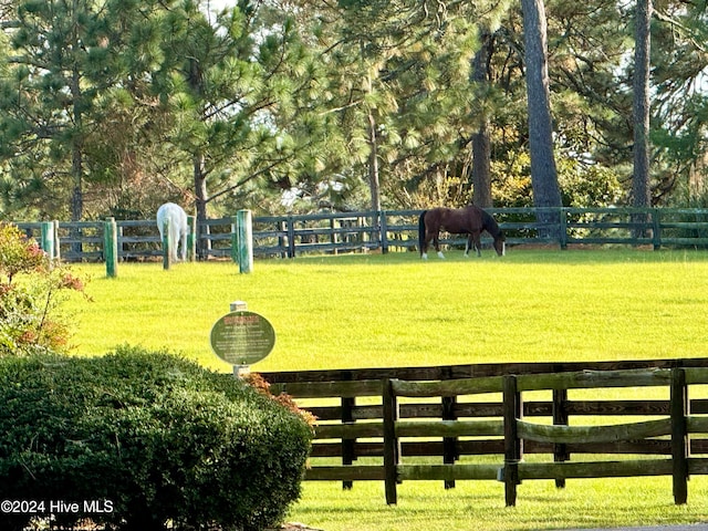 view of home's community with a yard