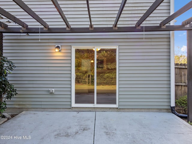 exterior space with a pergola