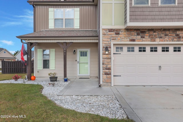 view of front of house with a garage