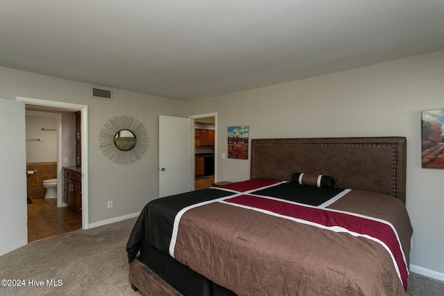 bedroom featuring carpet, baseboards, and visible vents