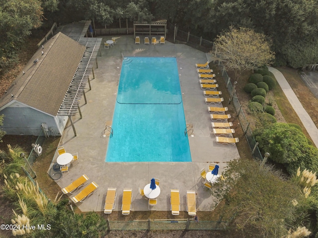 view of pool featuring a patio area