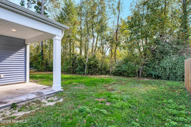 view of yard with a patio