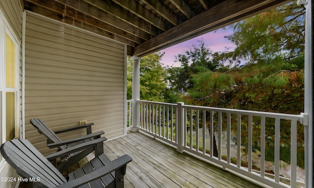 view of deck at dusk