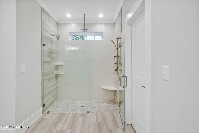 612 Waterstone Dr, Wilmington, NC 28411 - bathroom featuring a stall shower and recessed lighting