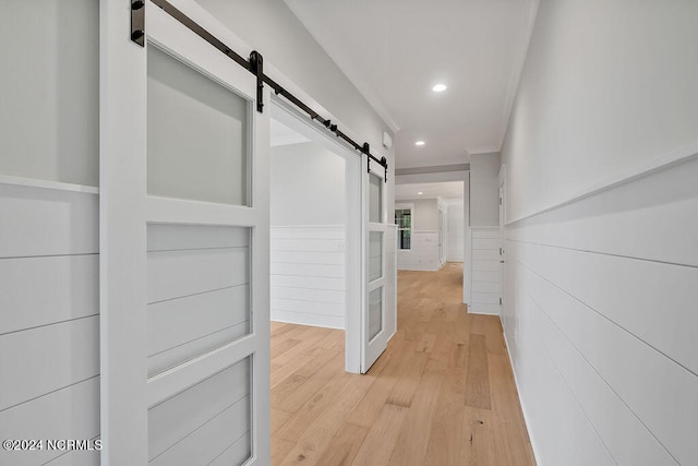 hallway featuring light wood-type flooring