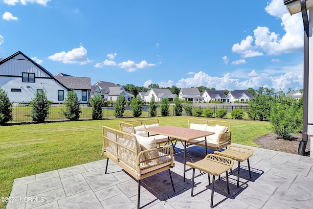 view of patio / terrace featuring an outdoor living space