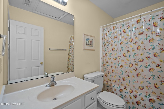 bathroom with toilet and vanity