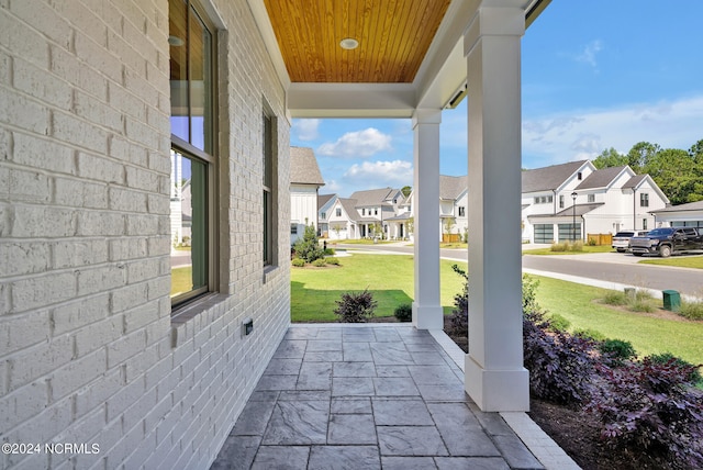 view of patio featuring covered porch