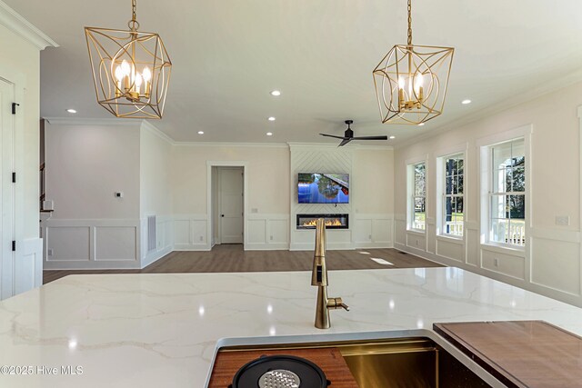 bathroom featuring walk in shower, vanity, and hardwood / wood-style flooring