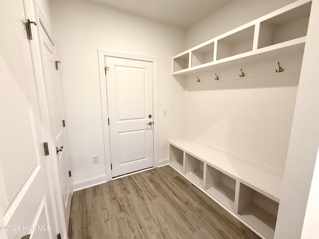 mudroom featuring hardwood / wood-style floors