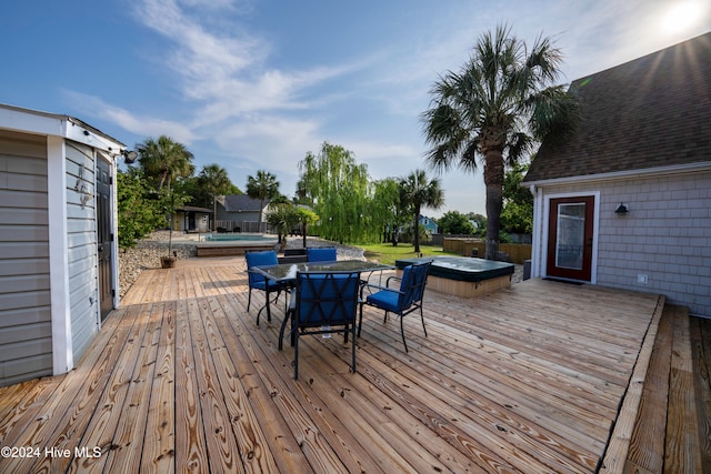 view of wooden deck