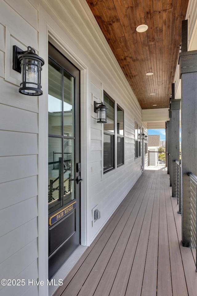 wooden deck with a porch