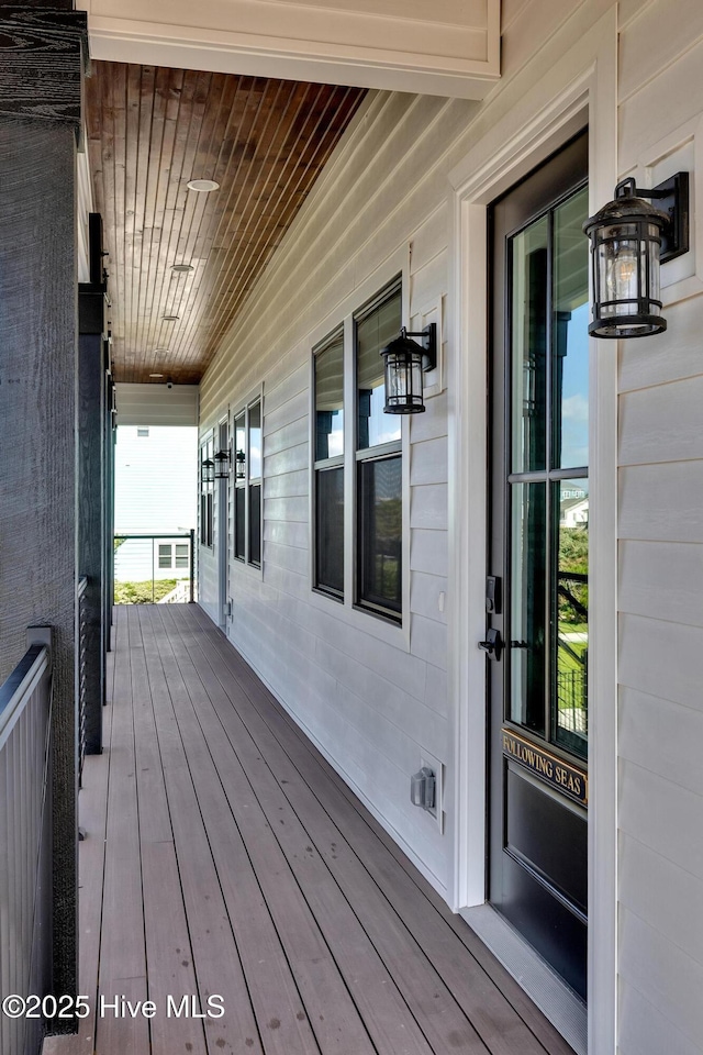 deck featuring covered porch