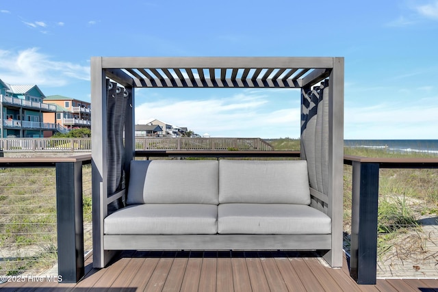 wooden deck featuring outdoor lounge area