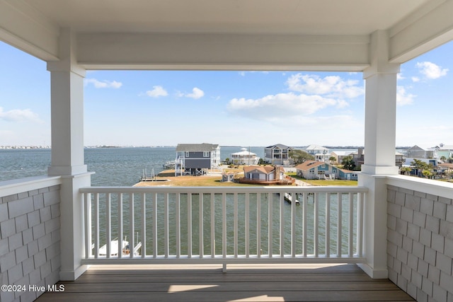 balcony with a water view