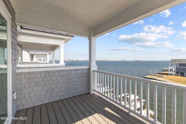 balcony with a water view