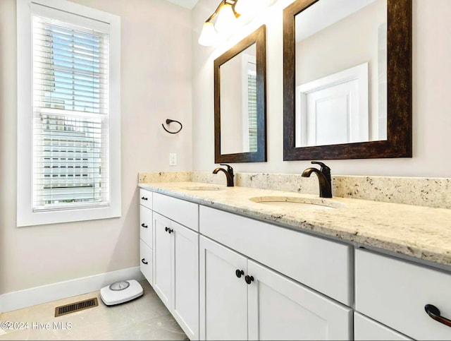 bathroom featuring vanity and tile patterned floors