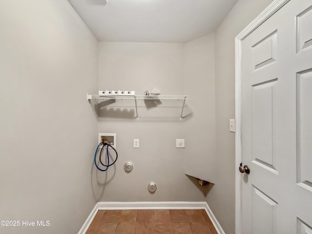 washroom featuring washer hookup, tile patterned flooring, hookup for a gas dryer, and hookup for an electric dryer