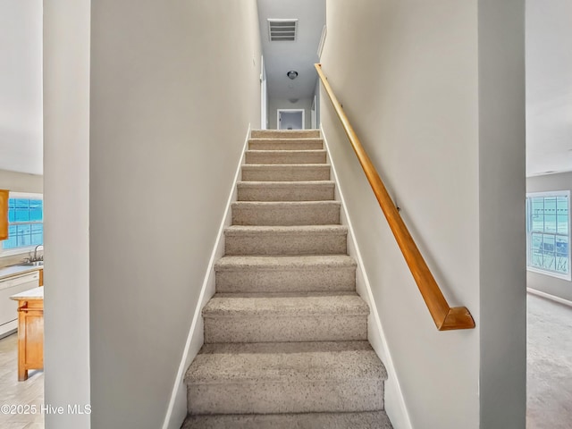 stairway with sink