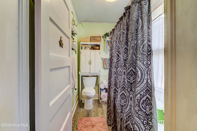 bathroom featuring toilet and hardwood / wood-style flooring