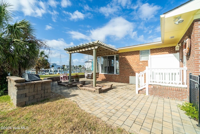 view of patio with a pergola