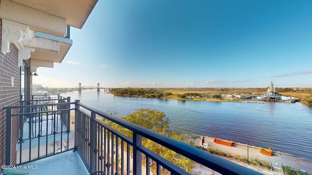 balcony with a water view