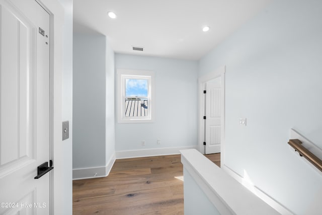 hall featuring dark hardwood / wood-style flooring