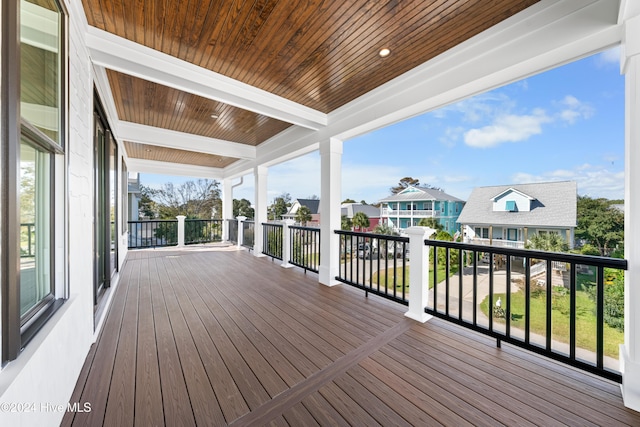 1405 Pinfish Ln, Carolina Beach, NC 28428 - wooden deck with a residential view