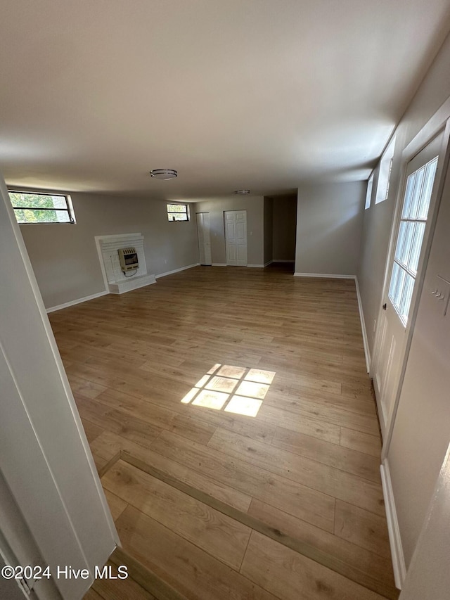 interior space with light hardwood / wood-style flooring