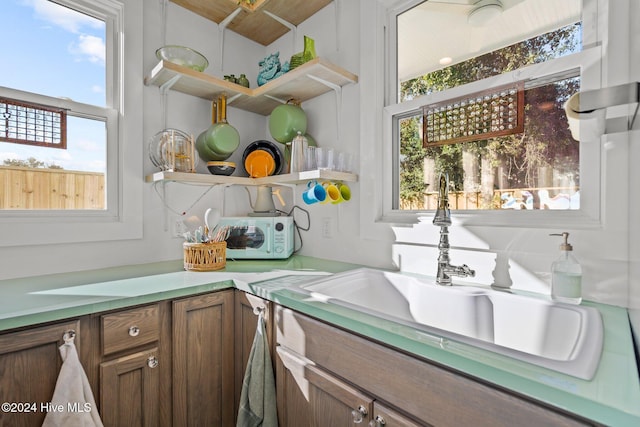 kitchen with a healthy amount of sunlight and sink