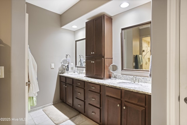 bathroom featuring vanity and tile patterned floors