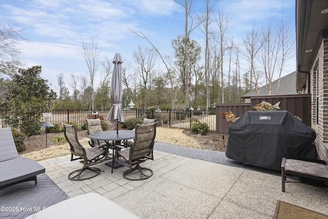 view of patio / terrace with area for grilling