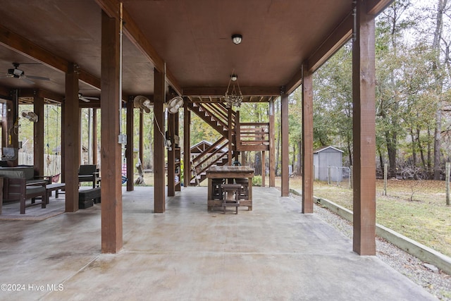 view of patio / terrace with ceiling fan