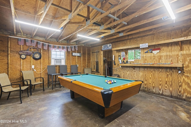 recreation room featuring cooling unit and billiards