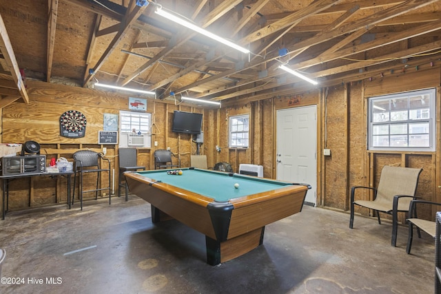 game room featuring cooling unit and pool table