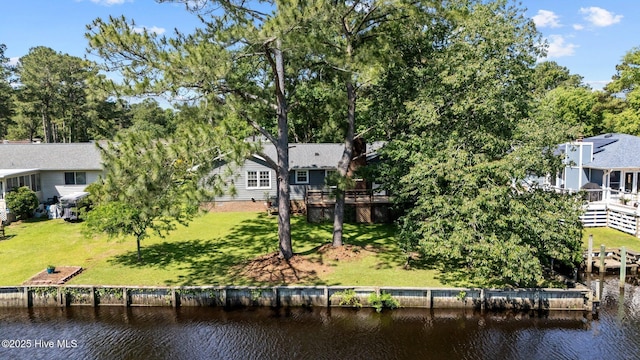 212 Outrigger Rd, New Bern, NC 28562 - back of house with a deck with water view