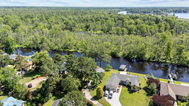 212 Outrigger Rd, New Bern, NC 28562 - view of property location with a heavily wooded area and a large body of water
