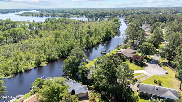 212 Outrigger Rd, New Bern, NC 28562 - aerial view of property's location featuring a large body of water and a heavily wooded area