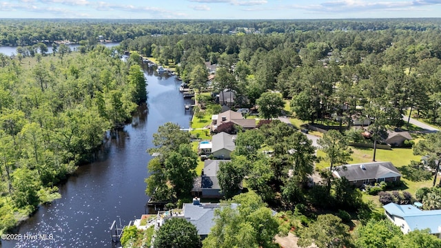 212 Outrigger Rd, New Bern, NC 28562 - aerial view of property's location with a large body of water, a heavily wooded area, and nearby suburban area