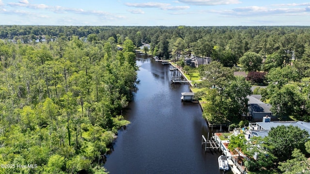 212 Outrigger Rd, New Bern, NC 28562 - aerial view of a heavily wooded area and a nearby body of water