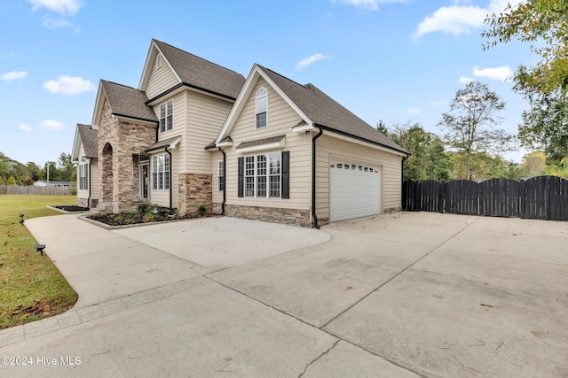 view of property exterior with a garage