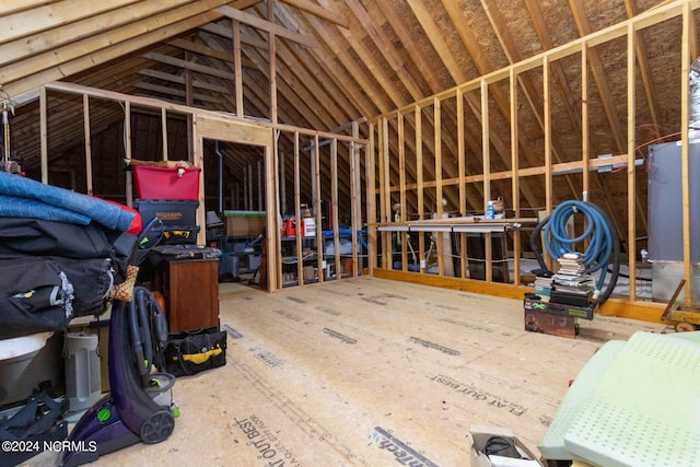 view of unfinished attic