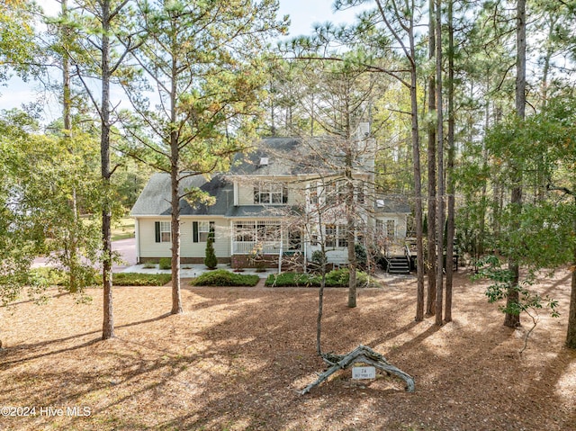 view of front facade featuring covered porch